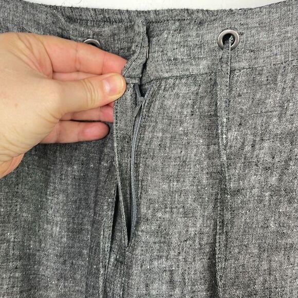 Charter Club Straight Leg Linen Cotton Gray Pants Size 14 - Picture 5 of 16